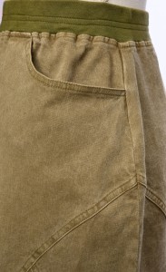 Ivy Distressed Olive Denim Skirt